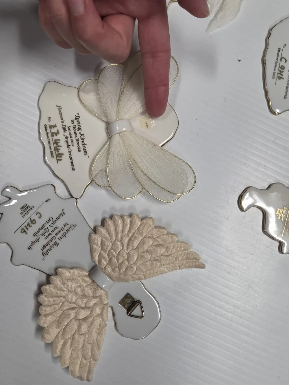 Set of 5 Vintage Dona Gelsinger Heaven's Little Angels Ornaments